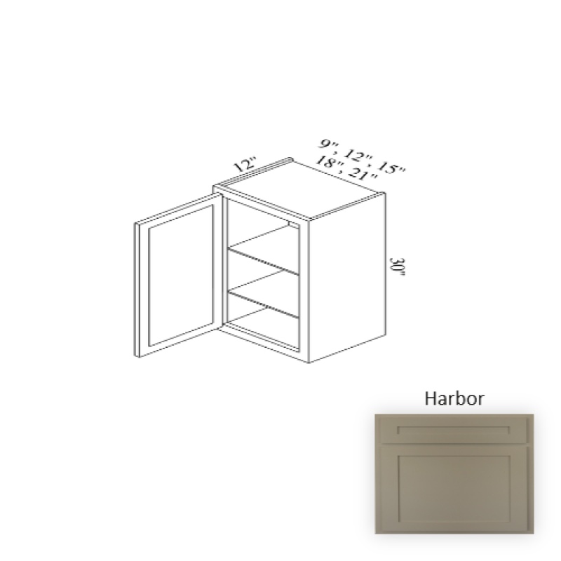 W1830 Harbor Wood Kitchen Wall Cabinet