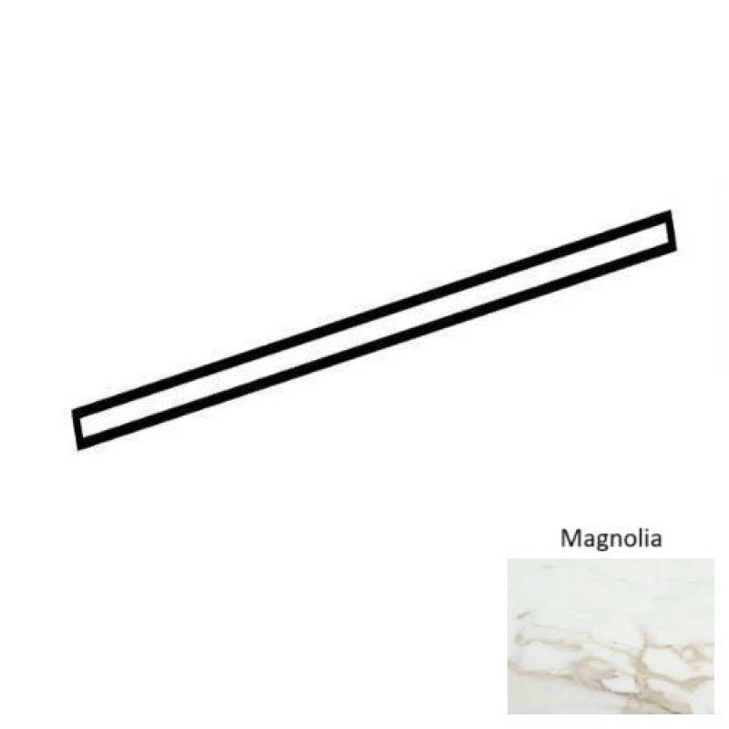 Core Fundamentals Platinum Magnolia Ceramic Wall Trim - 1/2" X 12" Jolly - Glossy