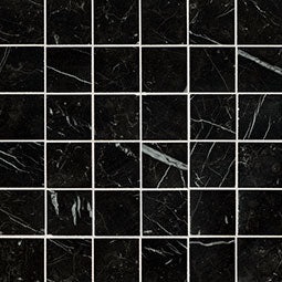Regallo Marquina Noir Porcelain Mosaic - 2" X 2" - Matte