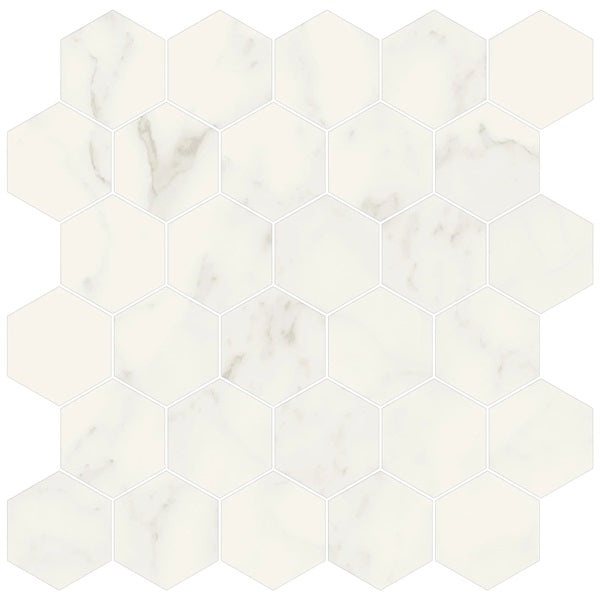 Canzona Tempo Alabaster Porcelain Mosaic - 2" Hexagon