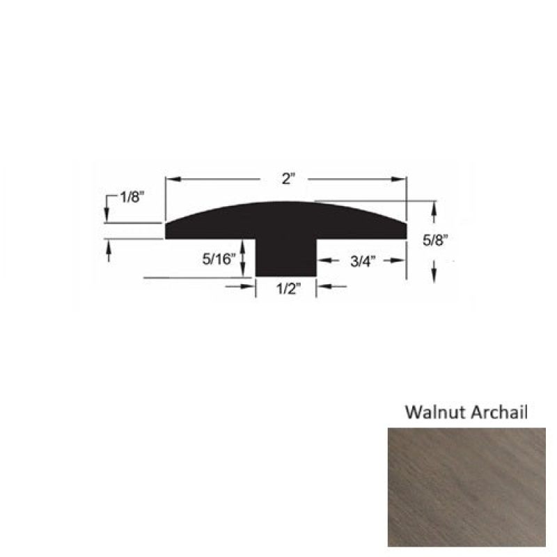 Provence Iii Walnut Archail Hardwood Moulding / Trim - 2" X 78" T Molding - Urethane