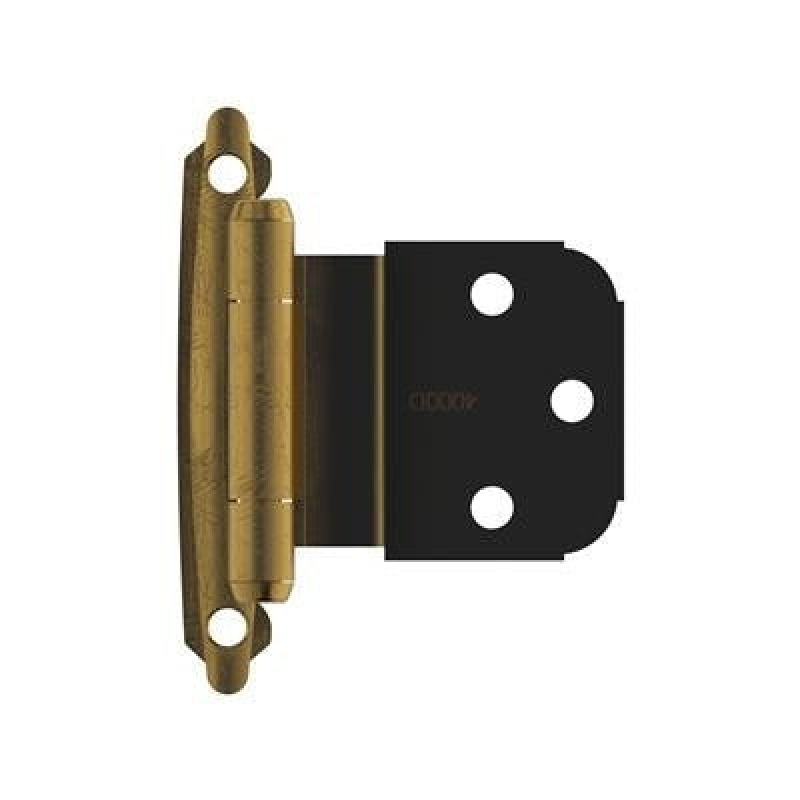 Bpr7628ae Antique Brass Steel Face Frame Self Close Surface Mount Cabinet Hinge - 3/8" (10 Mm) Inset - Antique Brass