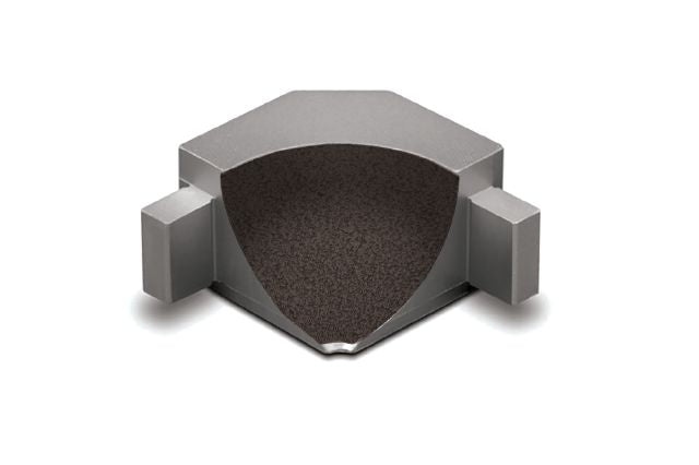 Dilex Ahka 90 Degree Inside Corner Metal Tile Edging Trim - Dark Anthracite Textured Color Coated Aluminum - 9/16" X 1"
