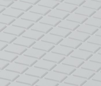 Johnsonite White Slipper Diamond Solid Color Rubber Tile - Textured - 24" X 24"