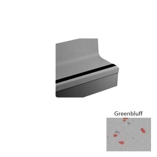 Johnsonite Greenbluff Rice Paper Rubber Moulding / Trim, 19" x 48" Angle-Fit Speckled Stair Tread with Riser