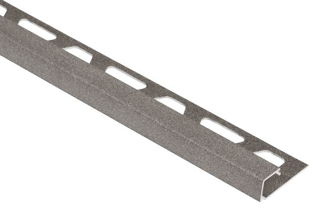 Quadec Metal Square Edge Tile Edging Trim - Stone Grey Textured Color Coated Aluminum