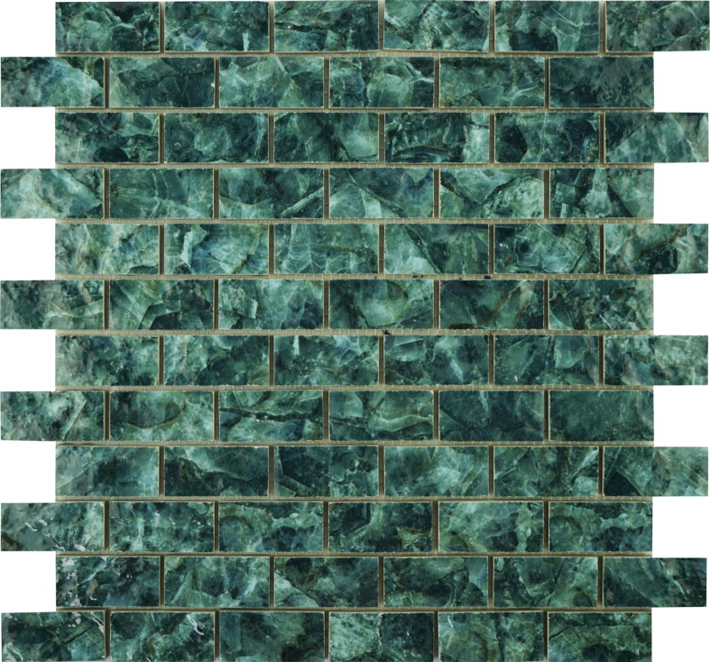 Venus Emerald Porcelain Mosaic - 1" X 2" - Glossy