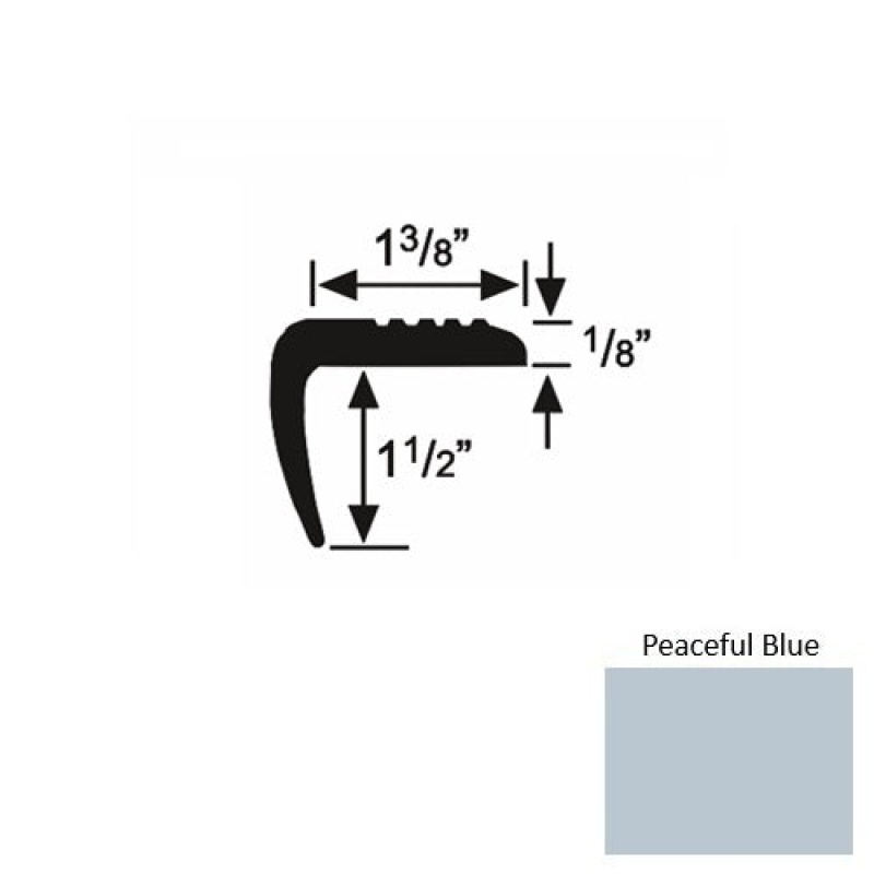Solid 05 Peaceful Blue Rubber Domestic Stair Nosing