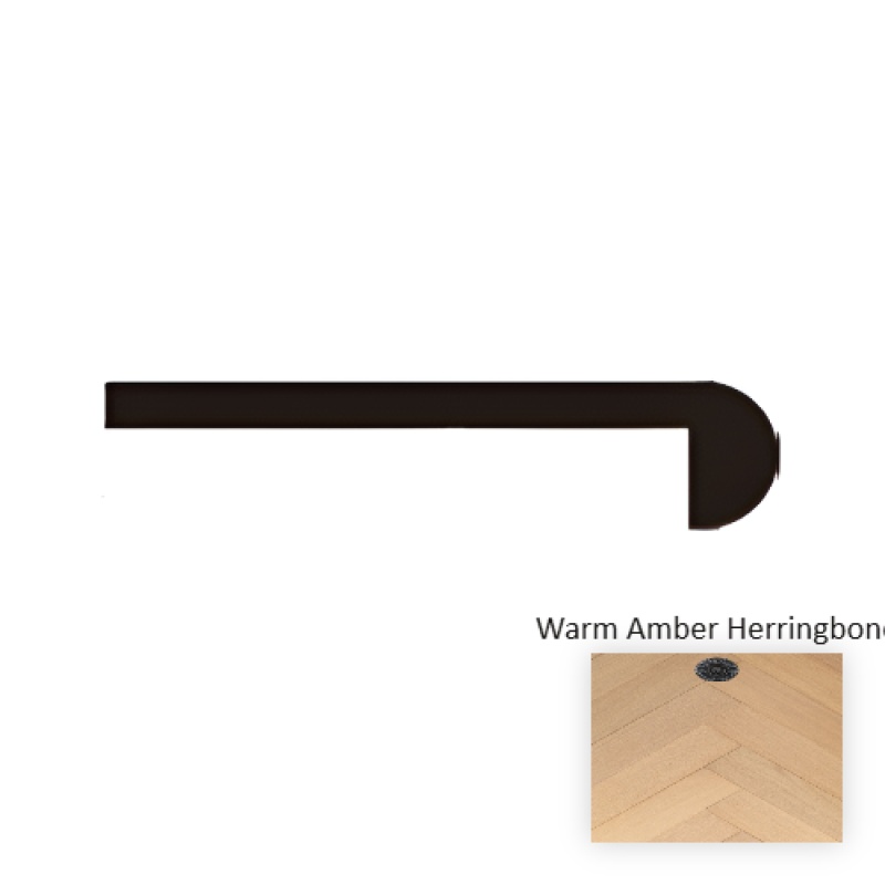 Italia Classics Herringbone Tivoli Warm Amber Hardwood Moulding / Trim - 94.49" Flush Stair Nose - Wire Brushed