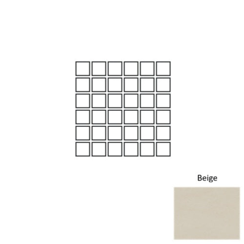 Limestone Beige Porcelain Mosaic - 2" X 2" - Natural