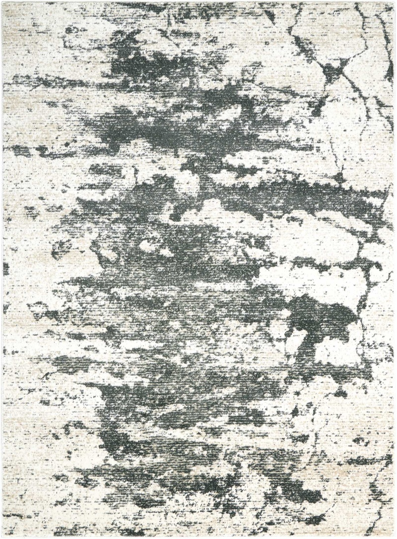 Maxell Mae07 Ivory / Grey Polyester Modern Area Rug, 4 Ft X 6 Ft