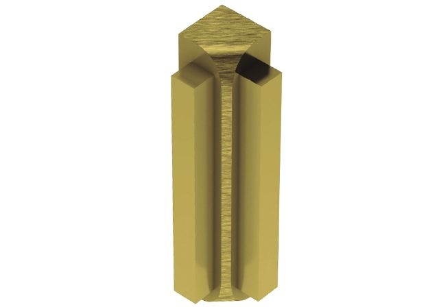 Rondec Step 90 Degree Inside Corner Metal Tile Edging Trim - Brushed Brass Anodized Aluminum
