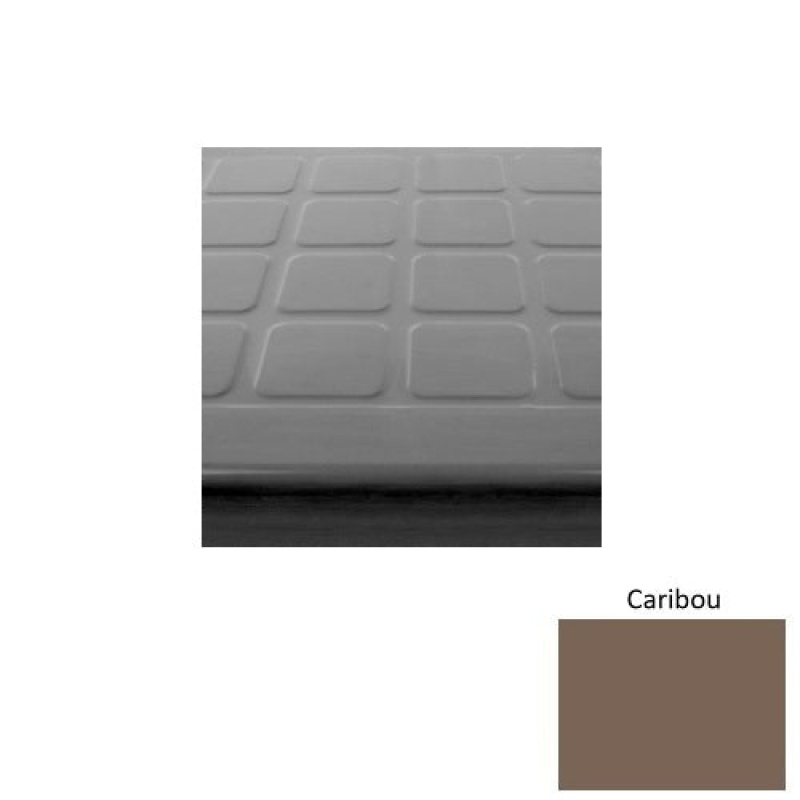 Solid 94 Caribou Raised Square Rubber (Sq) With Safety Yellow Abrasive Strip Stair Tread - Textured