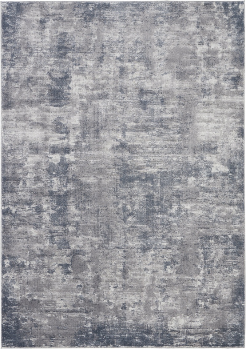 Rustic Textures Grey Polypropylene Area Rug 6 Ft x 9 Ft
