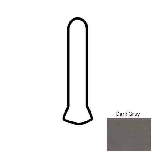 Elemental Canvas Dark Gray Ceramic Floor & Wall Trim - 1" X 6" Cove Base Outcorner - Matte