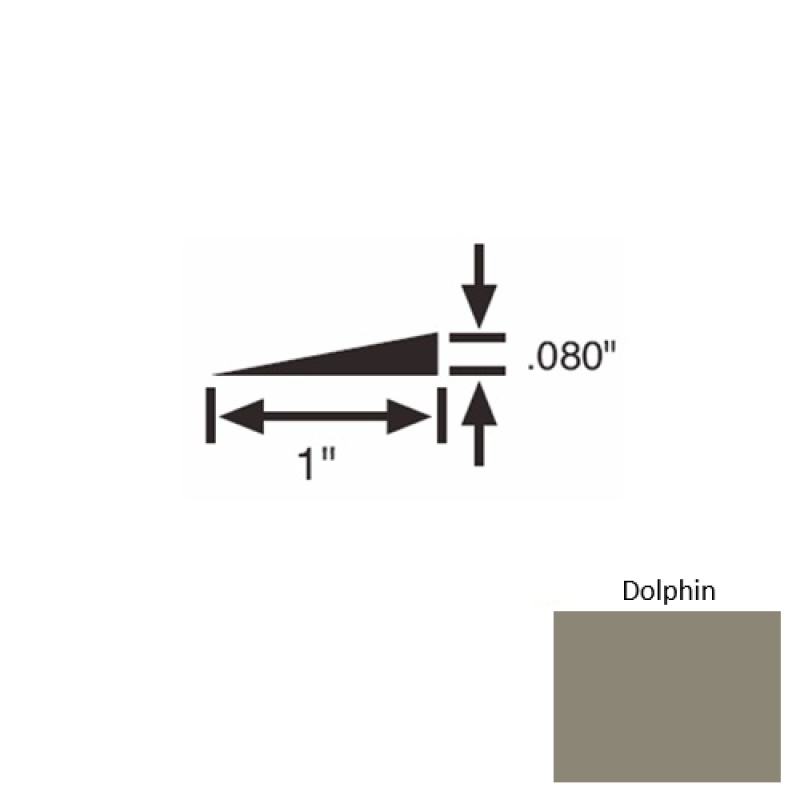 Solid 21 Dolphin Rubber Reducer Strip - 1" X 9 Ft (108") X 0.080"