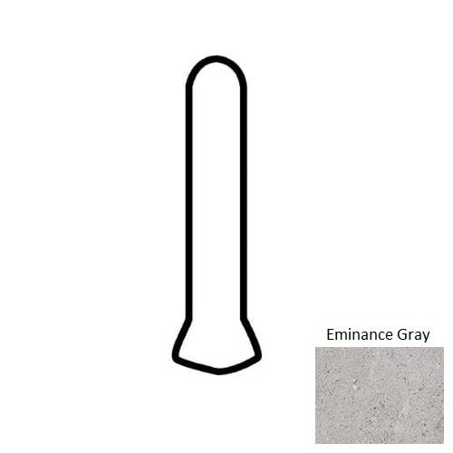 Dignitary Eminance Gray Porcelain Floor & Wall Trim - 1" X 6" Cove Base Outcorner - Matte