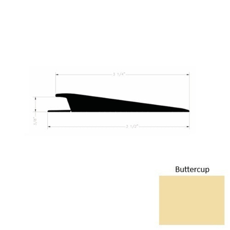 Solid 74 Butter Cup Rubber Rolling Traffic Transition - 3 1/2" X 9 Ft (108") X 3/8"