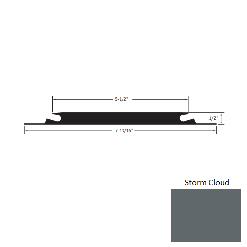 Johnsonite Storm Cloud Vinyl Moulding / Trim - 5 1/2" X 7 13/16" X 3 Ft (36") X 12" Carpet Insert Threshold - Carpet Insert Threshold