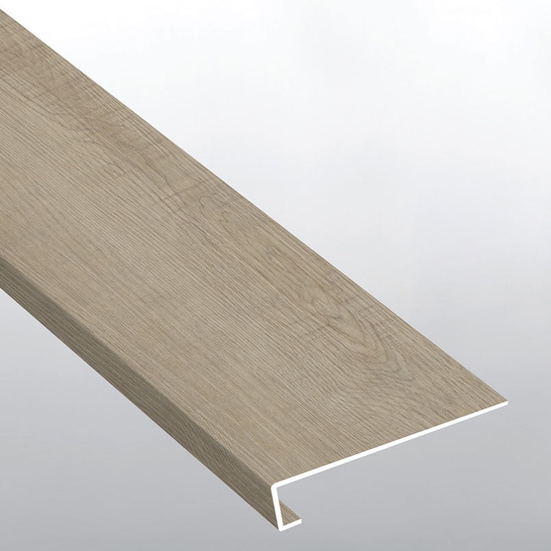Laurel Reserve Saddle Wood Luxury Vinyl Moulding / Trim - 12" X 47.25" Stair Tread Eased Edge Wrapped - Low Gloss