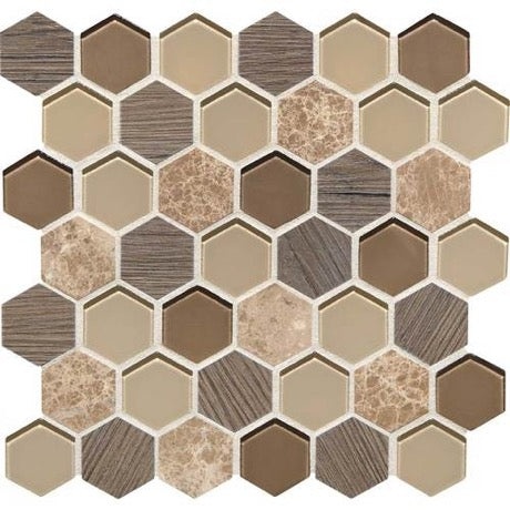 Idyllic Blends Sylvian Sunset 2" Hexagon Honed Mosaic