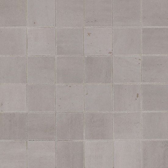 Rebel Silver Porcelain Mosaic - 2" X 2" - Matte