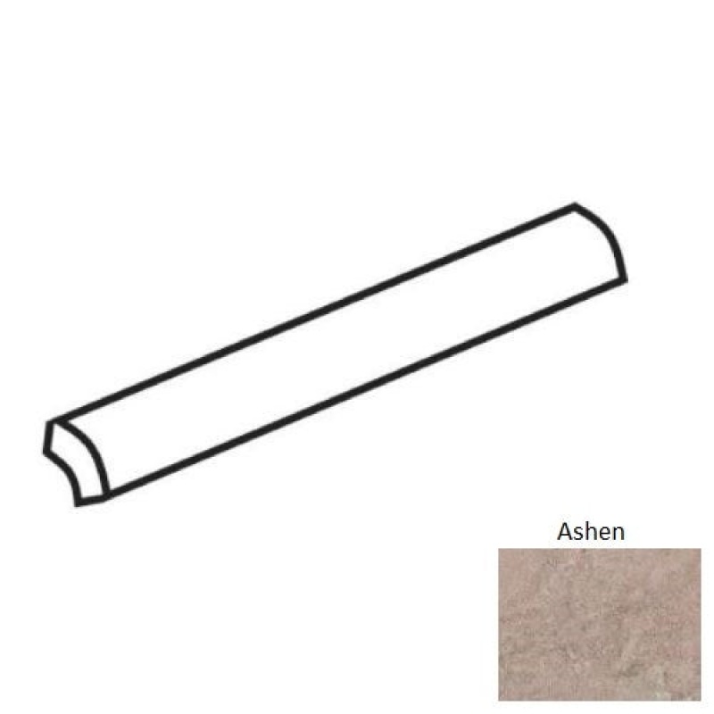 Abound Ashen Ceramic Wall Trim - 1" X 6" Quarter Round - Matte