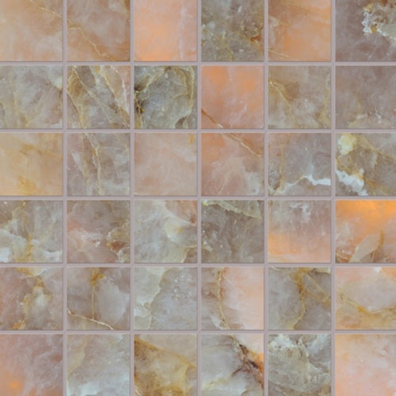 Lucent Gold Porcelain Mosaic - 1.97" X 1.97" - Lappato