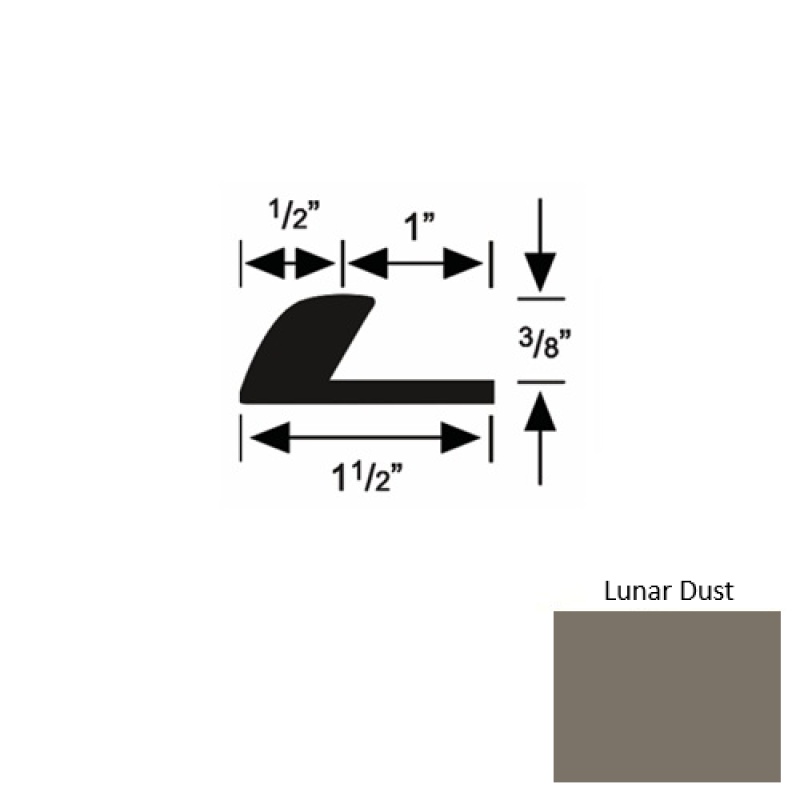 Solid 37 Lunar Dust Rubber Underlap Carpet Edge