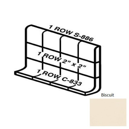 Keystones Unglazed Mosaic Biscuit Porcelain Wall Trim - 5" X 12" Built Up Base (Mb5b) - Matte