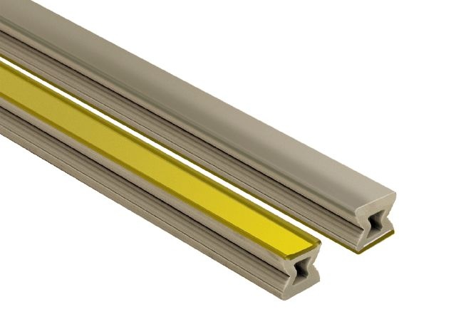 Dilex Ez Movement Joint Plastic Pvc Tile Edging Trim - Grey With Brass Inlay
