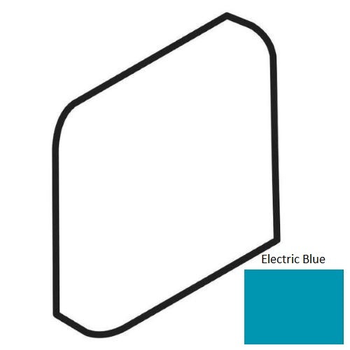 Color Wheel Classic Electric Blue Ceramic Wall Trim - 2" X 2" Radius Bullnose Corner - Semi Gloss