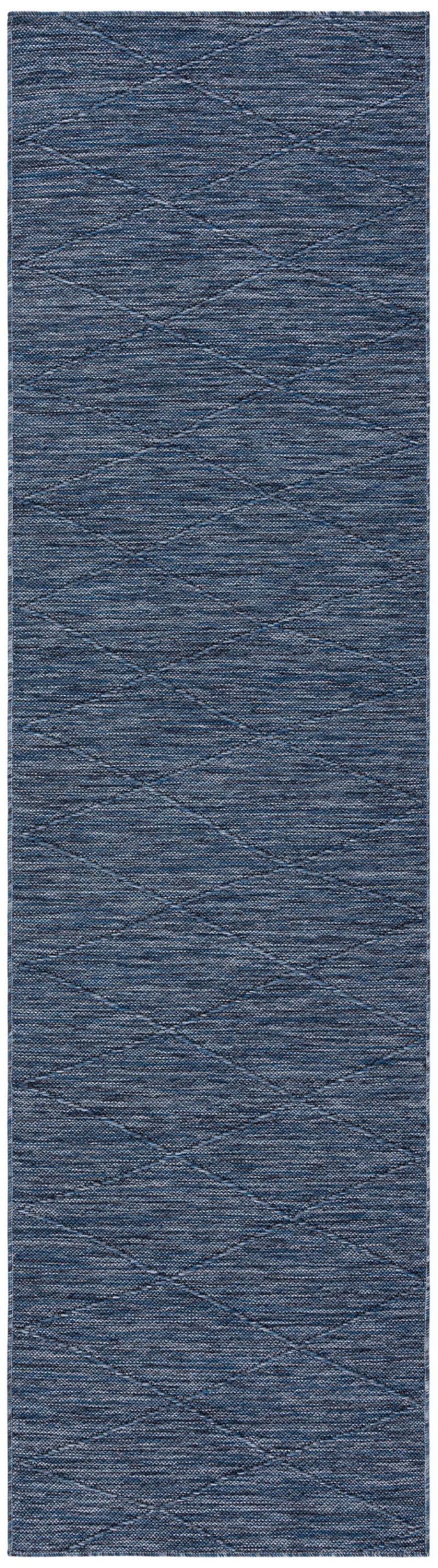 Washable Solutions Navy Blue Polypropylene Modern Area Rug