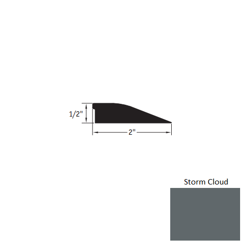 Johnsonite Storm Cloud Vinyl Moulding / Trim - 1/2" X 12 Ft (144") Carpet Reducer - Carpet Reducer