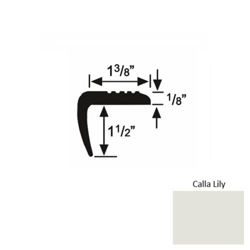 Solid 05 Calla Lily Rubber Domestic Stair Nosing (Sq) - 1 3/8" X 9 Ft (108")