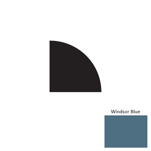 Johnsonite Windsor Blue Rubber Moulding / Trim - 3/4" X 8 Ft (96") X 3/4" Millwork Quarter Round - Millwork Quarter Round