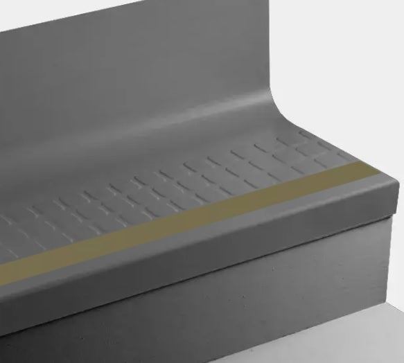 Johnsonite Dark Brown Textured Rubber Stair Tread with 49 Beige Insert