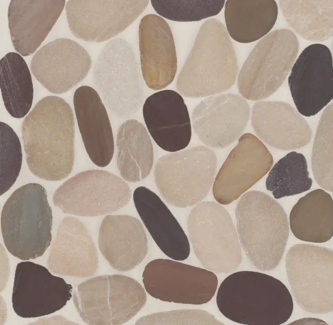 Waterbrook Tan / Brown / Cherry Jumbo Sliced Natural Stone Mosaic