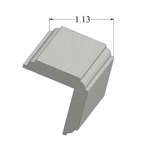 Colonial Grey Vinyl Moulding Trim 1 1/4" x 1 1/4" x 96"