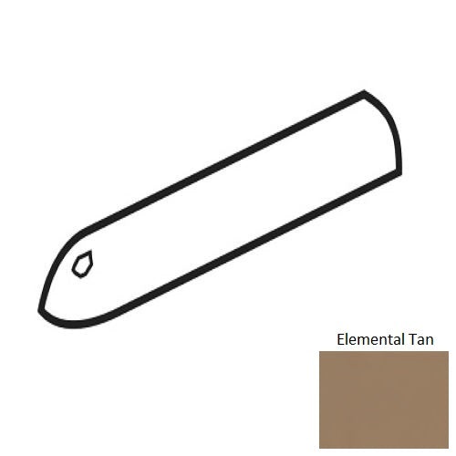 Color Wheel Classic Elemental Tan Ceramic Wall Trim - 3/4" X 6" Quarter Round Corner