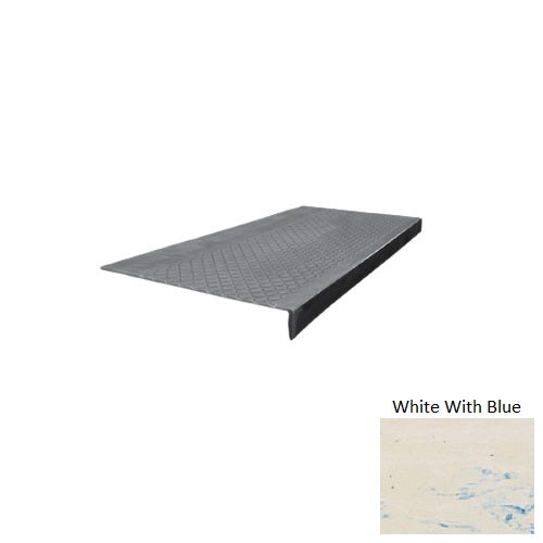 Evolving Styles Creative Elements White With Blue Type 600 Distinct Designs Rubber - 12" X 72" Stair Tread - Diamond Profile Design
