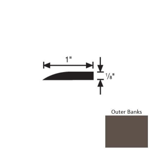 Flextones Outer Banks Vinyl Tile Reducer Strip 1" x 3 Ft