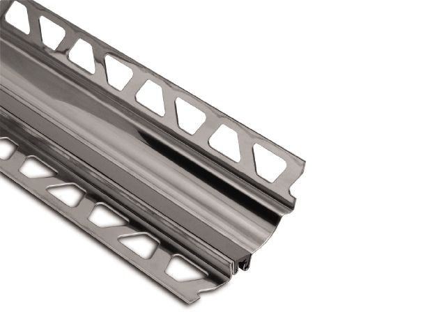 Dilex Hks Cove Shaped Metal Tile Edging Trim - Grey Stainless Steel