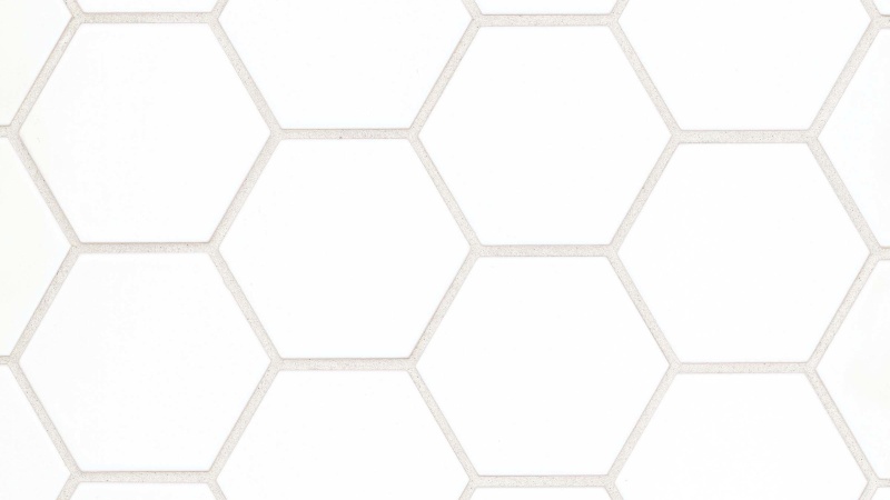 Hedron Flat White Ceramic Tile - Matte - 4" X 5"