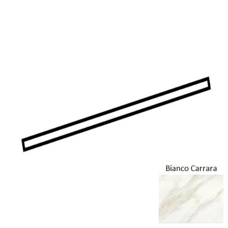 Mirasol Bianco Carrare Ceramic Wall Trim - 1/2" X 12" Jolly - Glossy