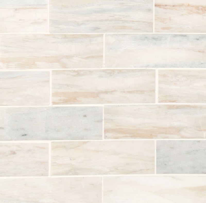 Angora Subway Marble Mosaic - 2" X 6" Brick - Polished