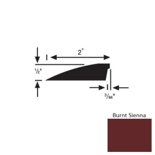 Flextones Burnt Sienna Vinyl 157 Reducer - 1/2" X 12 Ft - Thermoplastic