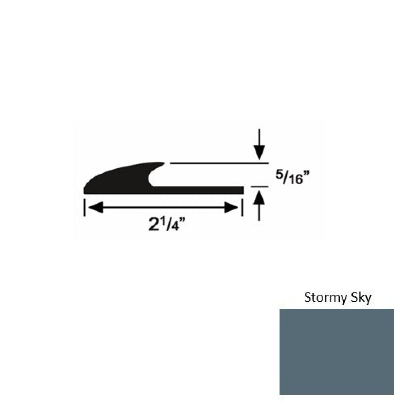 Solid 39 Stormy Sky Rubber Glue Down Carpet Edge