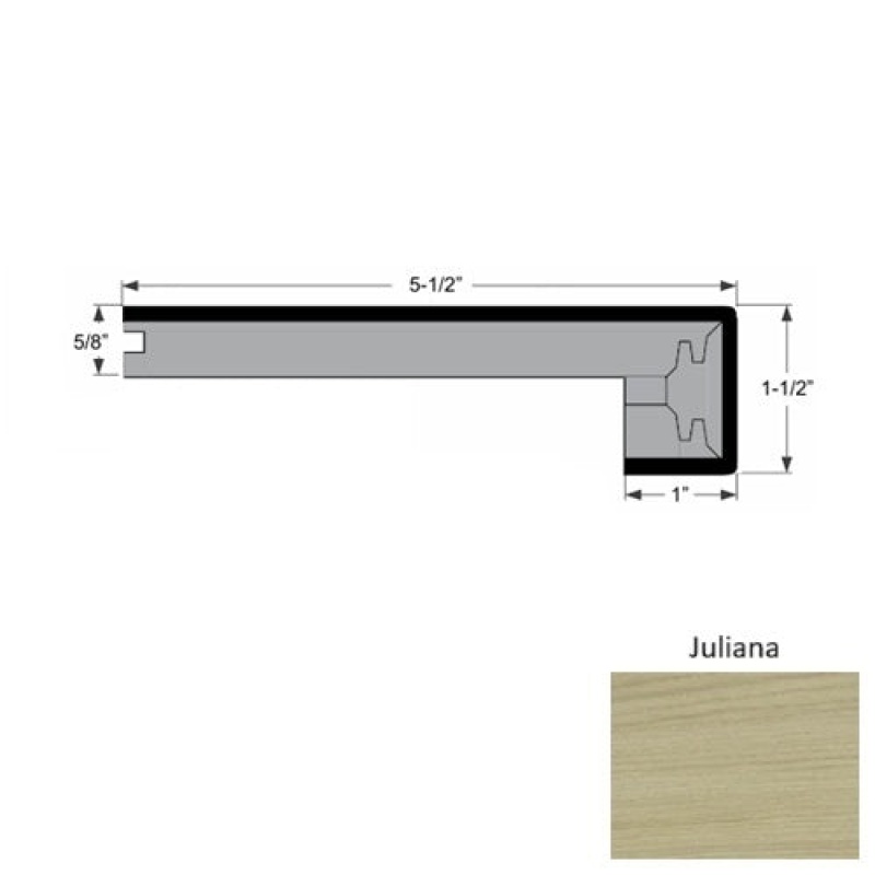 Regent Juliana Hardwood Moulding / Trim - 5 1/2" X 84" Square Stair Nose - Urethane