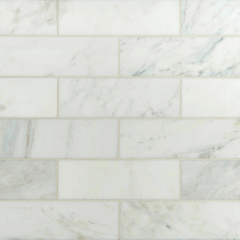 Arabescato Carrara Marble Tile - Honed